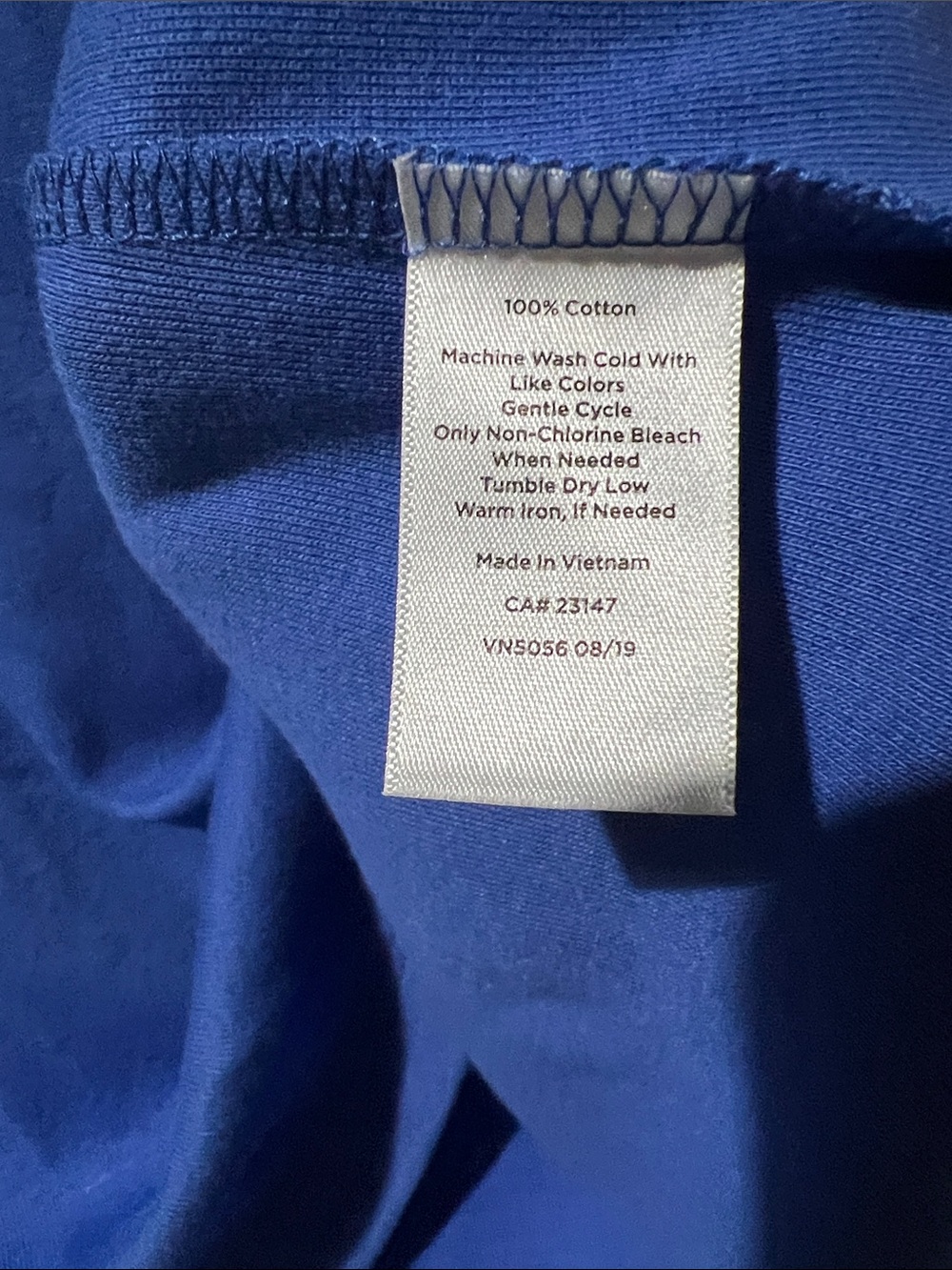 Talbots Short Sleeve Crewneck Tee in Bright Blue Size Medium Petite - Picture 4 of 5